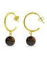 ფოტო #3 პროდუქტის 14K Gold Plated Multi Genuine Stone Hoop Earrings