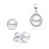 Charming Silver Pearl Jewelry Set SET229W (Earrings, Pendant)