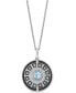 Фото #1 товара Wonder Fine Jewelry swiss Blue Topaz (3/8 ct. t.w.) & Diamond (1/10 ct. t.w.) Ironman Arc Reactor 18" Pendant Necklace in Sterling Silver