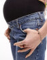 Фото #12 товара Topshop Maternity overbump straight jeans in mid blue