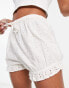 COLLUSION frill short in white