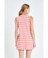 Фото #1 товара Women's Striped Knit Lace Up Dress