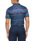 Men's Fine Line Print Short Sleeve Golf Polo Shirt