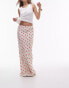 Topshop maxi skirt in ivory and red ditsy floral