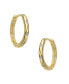 Фото #3 товара Sterling Silver 14k Yellow Gold Plated with Cubic Zirconia Hoop Earrings
