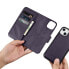 2w1 etui skórzany pokrowiec z klapką iPhone 14 Plus Anti-RFID Wallet Case ciemnofioletowy