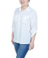 Petite 3/4 Sleeve Roll Tab Utility Blouse