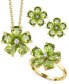 ფოტო #5 პროდუქტის Peridot (3-1/2 ct. t.w.) & Diamond Accent Flower Ring in 14k Gold-Plated Sterling Silver