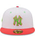 Men's White, Coral New York Yankees 100th Anniversary Strawberry Lolli 59FIFTY Fitted Hat