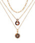 Фото #1 товара Gold-Tone Pavé & Tortoise-Look Layered Pendant Necklace, 16" + 2" extender