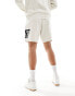 Фото #6 товара Armani EA7 large side logo sweats shorts in beige co-ord