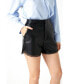 ფოტო #3 პროდუქტის Women's Lace Trimmed Leather Shorts