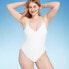 Women's V-Neck One Piece Swimsuit - Shade & Shore White S