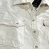 Levi's Dylan Denim Shirt Women's XL Tan White Denim Shacket Western Pearl Snap