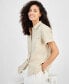 Women's Linen-Blend Short-Sleeve Button-Front Shirt