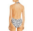 Peixoto 285693 Womens Animal Print Halter One-Piece Swimsuit, Size Small