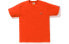 BAPE SHARK ONE POINT PONR TEE 鲨鱼小logo短袖T恤 男女同款 橙色 / Футболка BAPE SHARK ONE POINT PONR TEE logoT 1F20-110-057