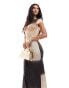 Фото #2 товара ASOS DESIGN cap sleeve maxi dress with cutout back in brown ombre print