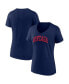 ფოტო #1 პროდუქტის Women's Navy Gonzaga Bulldogs Basic Arch V-Neck T-shirt