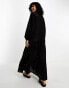 IIsla & Bird long sleeve maxi broderie summer dress in black