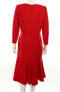 Фото #3 товара Michael Michael Kors Womens 3/4 Sleeve Solid Red Flare A-Line Dress Size 6