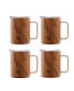 Фото #1 товара Wood Decal Insulated Coffee Mugs, Set of 4