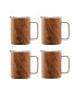 Wood Decal Insulated Coffee Mugs, Set of 4