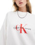 Фото #2 товара Calvin Klein Jeans archival monologo crew neck sweatshirt in white