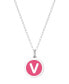 ფოტო #25 პროდუქტის Mini Initial Pendant Necklace in Sterling Silver and Hot Pink Enamel, 16" + 2" Extender