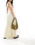 Фото #6 товара ASOS DESIGN pleated palazzo wide leg trouser with linen in cream