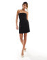 ASOS DESIGN bandeau tux mini dress with button detail in black