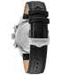 ფოტო #4 პროდუქტის Men's Chronograph Sutton Black Leather Strap Watch 44mm