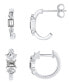 2 Pair Crystal in Fine Silver-Plated Hoop Earring Set