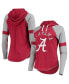 ფოტო #1 პროდუქტის Women's Crimson and Gray Alabama Crimson Tide Yard Line Raglan Hoodie Long Sleeve T-shirt