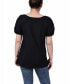 ფოტო #2 პროდუქტის Petite Swiss Dot Short Sleeve Top