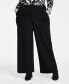 ფოტო #1 პროდუქტის Trendy Plus Size High-Rise Wide-Leg Ponté-Knit Pants, Created for Macy's