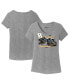 Фото #2 товара Women's Heather Gray Kyle Busch 3CHI Car Tri-Blend V-Neck T-shirt