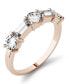 ფოტო #1 პროდუქტის Moissanite Round and Baguette Stackable Ring (1-1/6 ct. tw. Diamond Equivalent) in 14k White or Rose Gold