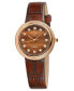 ფოტო #1 პროდუქტის Women's Arezzo Brown Leather Watch 33mm