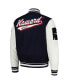 Фото #1 товара Men's Navy Howard Bison Script Wool Full-Zip Varsity Jacket