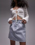 Фото #1 товара Topshop denim paperbag skirt in bleach