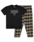Men's Black, Gold Vegas Golden Knights Big and Tall T-shirt and Pajama Pants Sleep Set