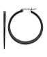 ფოტო #1 პროდუქტის Stainless Steel Polished Black plated Hoop Earrings