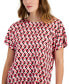 Women's Geometric-Print Short-Sleeve Top