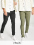 Фото #1 товара Jack & Jones Intelligence 2 pack slim tapered chino in dusty olive & black