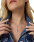 Фото #3 товара Rhodium-Plated Cubic Zirconia Lariat Necklace, 16" + 2" extender, Created for Macy's