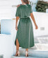 Фото #4 товара Women's Green Off-Shoulder Midi Jersey Beach Dress