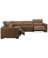 Фото #12 товара Nevio 124" 5-Pc. Leather Sectional with 2 Power Recliners and Headrests, Created For Macy's