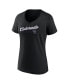 Фото #3 товара Women's Black Colorado Rockies One and Only V-Neck T-shirt