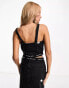 Calvin Klein Jeans logo tape bustier top in black - exclusive to ASOS